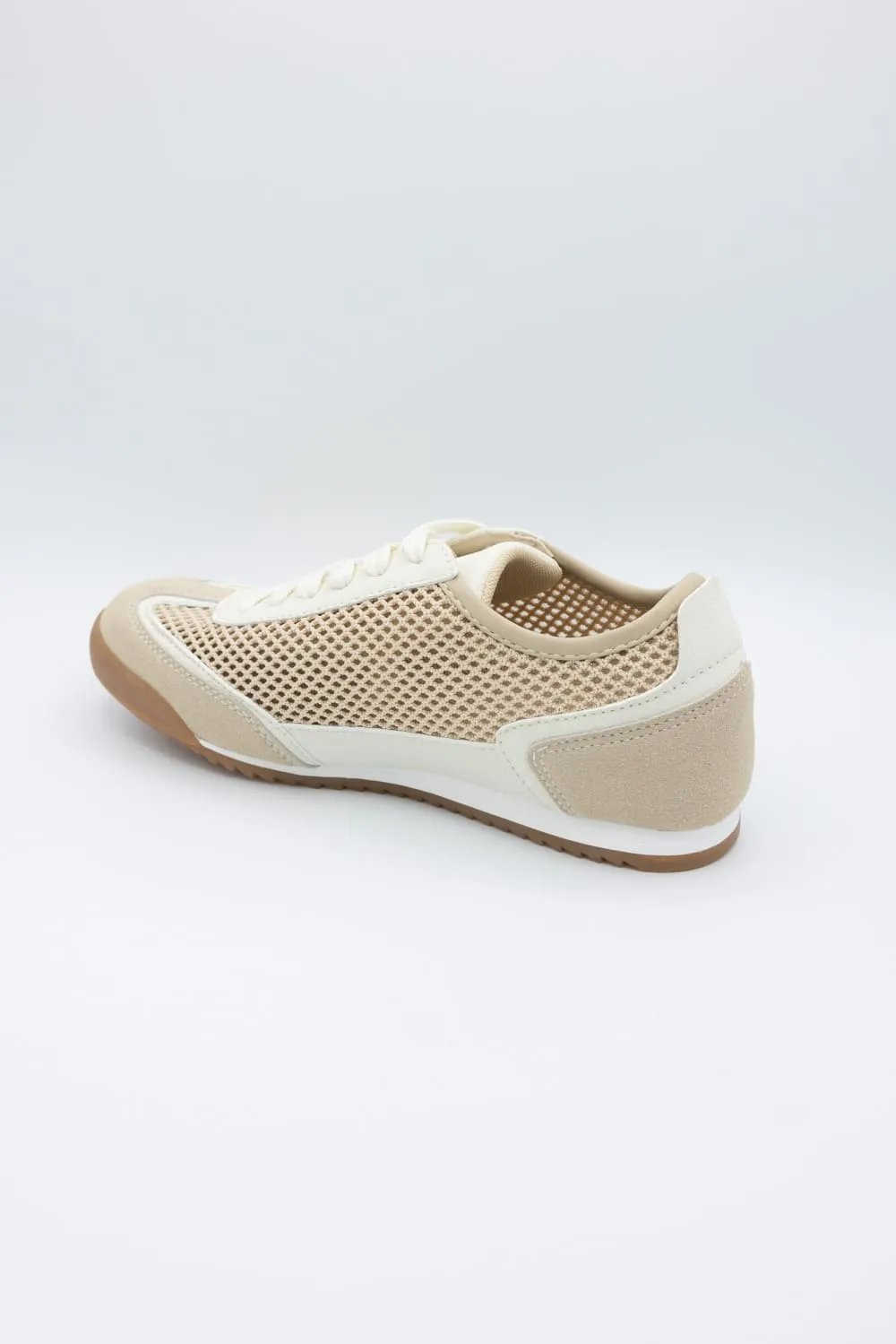 Top Moda Carly Mesh Sneakers for Women in Beige | CARLY-1 BEIGE