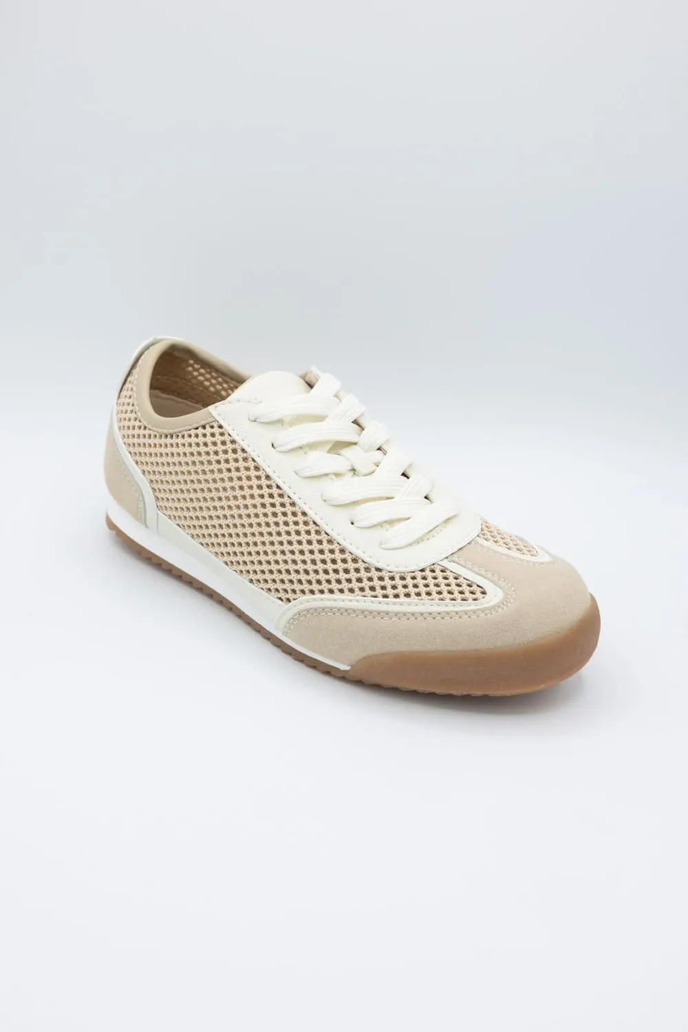 Top Moda Carly Mesh Sneakers for Women in Beige | CARLY-1 BEIGE