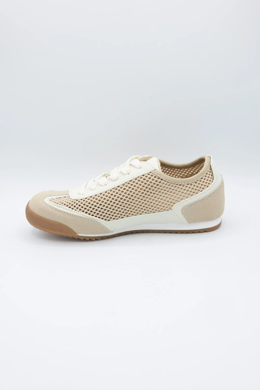 Top Moda Carly Mesh Sneakers for Women in Beige | CARLY-1 BEIGE
