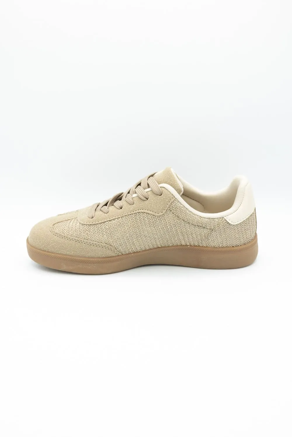 Top Moda Remus Raffia Sneakers for Women in Taupe | REMUS-1 TAUPE RAFFIA