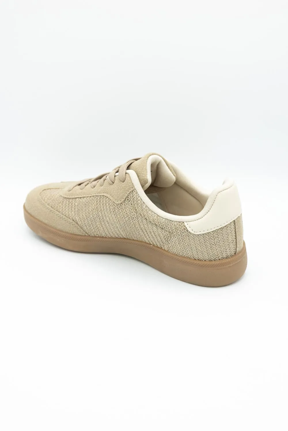 Top Moda Remus Raffia Sneakers for Women in Taupe | REMUS-1 TAUPE RAFFIA