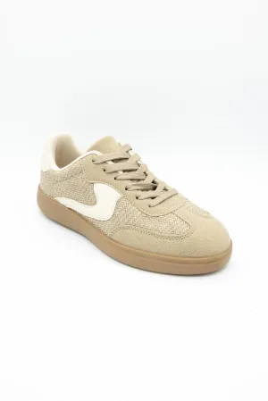 Top Moda Remus Raffia Sneakers for Women in Taupe | REMUS-1 TAUPE RAFFIA