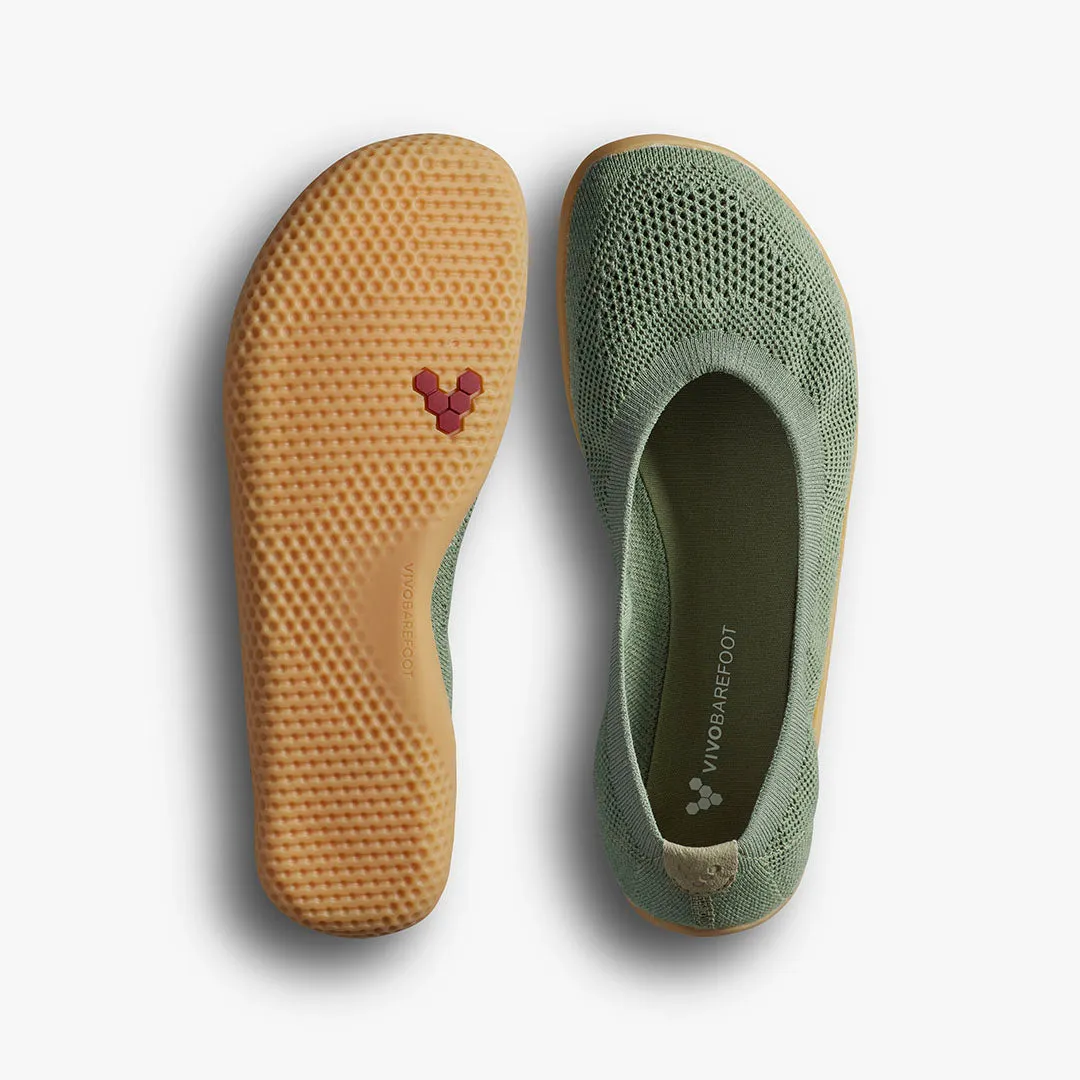 Vivobarefoot Asana Yin Ballerina Knit Womens  Dusty Green