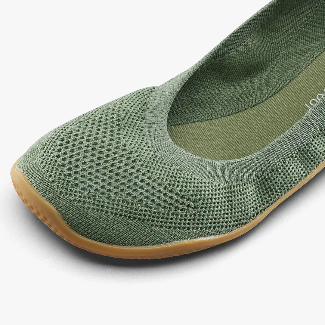 Vivobarefoot Asana Yin Ballerina Knit Womens  Dusty Green