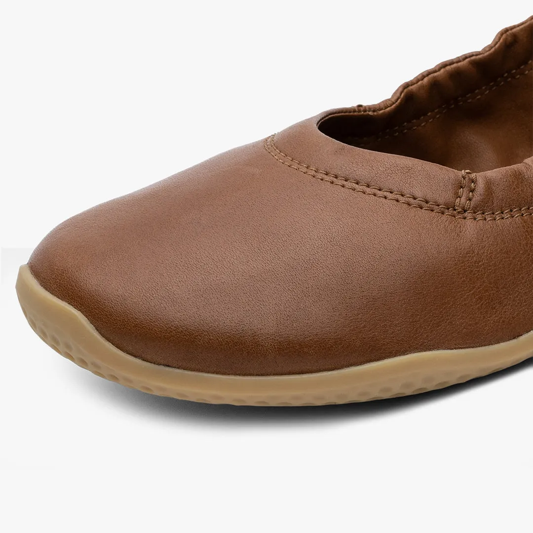 Vivobarefoot Asana Yin Ballerina Leather Womens  Tan