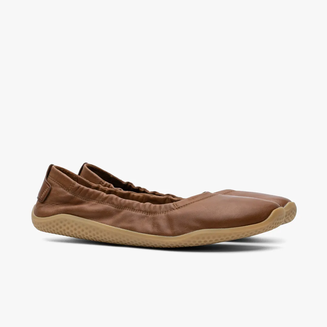 Vivobarefoot Asana Yin Ballerina Leather Womens  Tan