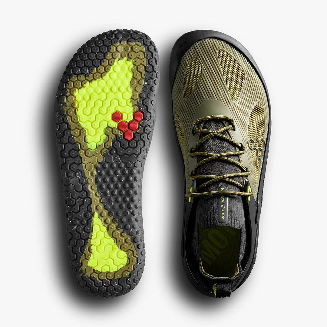 Vivobarefoot Motus Strength Mens  Forest Green/Acid Lime
