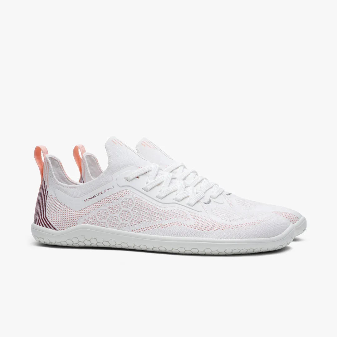 Vivobarefoot Primus Lite Knit Mens  White/Peach Melba