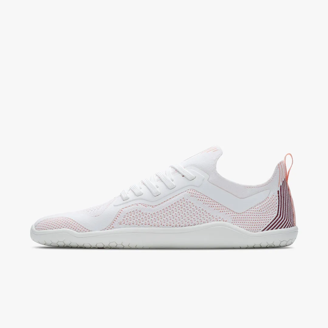 Vivobarefoot Primus Lite Knit Mens  White/Peach Melba