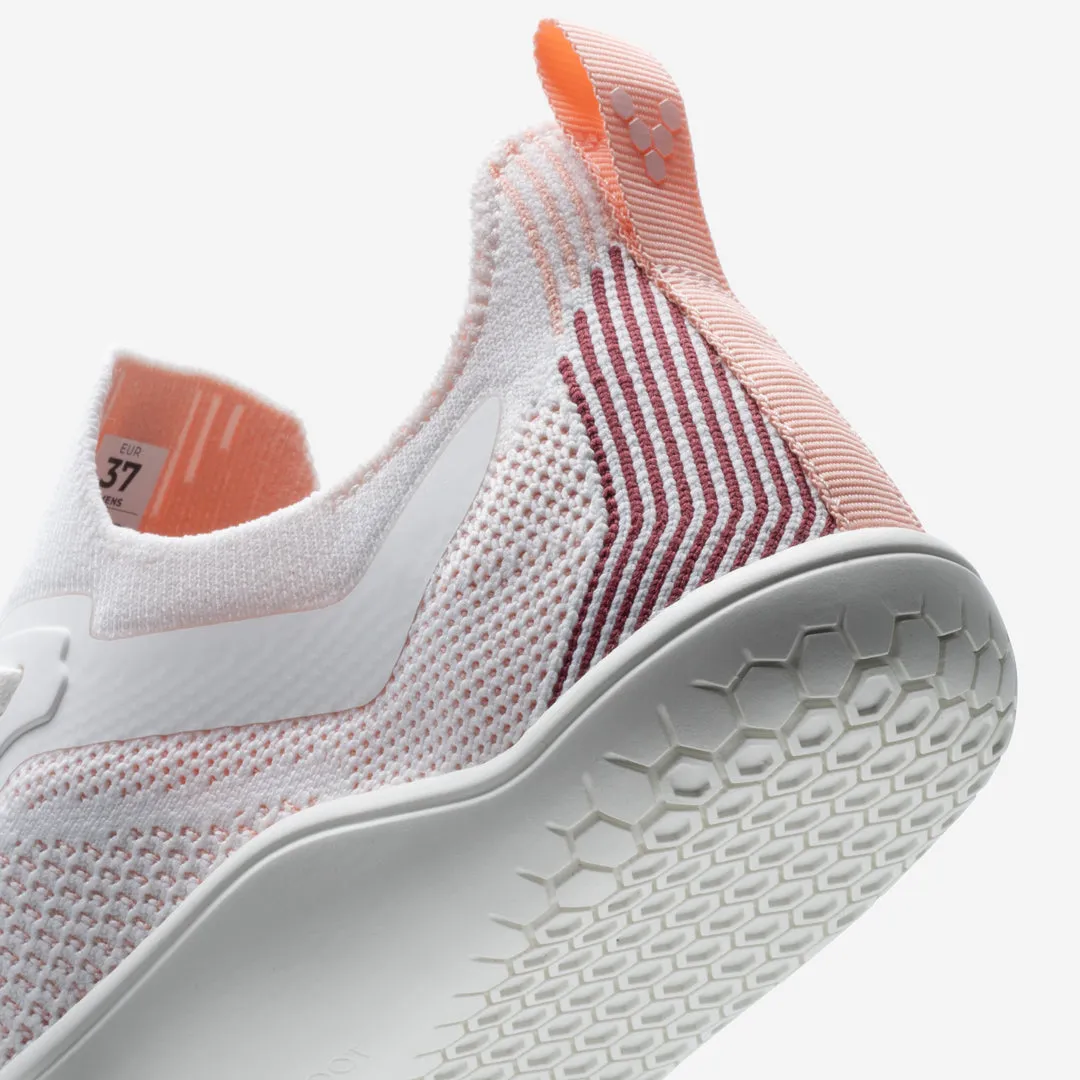 Vivobarefoot Primus Lite Knit Mens  White/Peach Melba