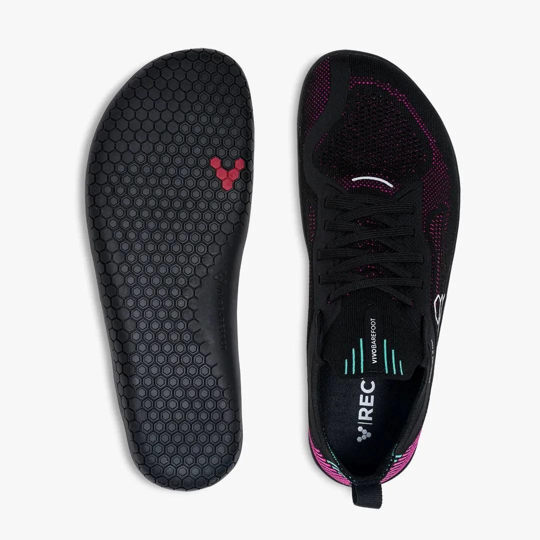 Vivobarefoot Primus Lite Knit Womens  Obsidian / Vibrant Pink