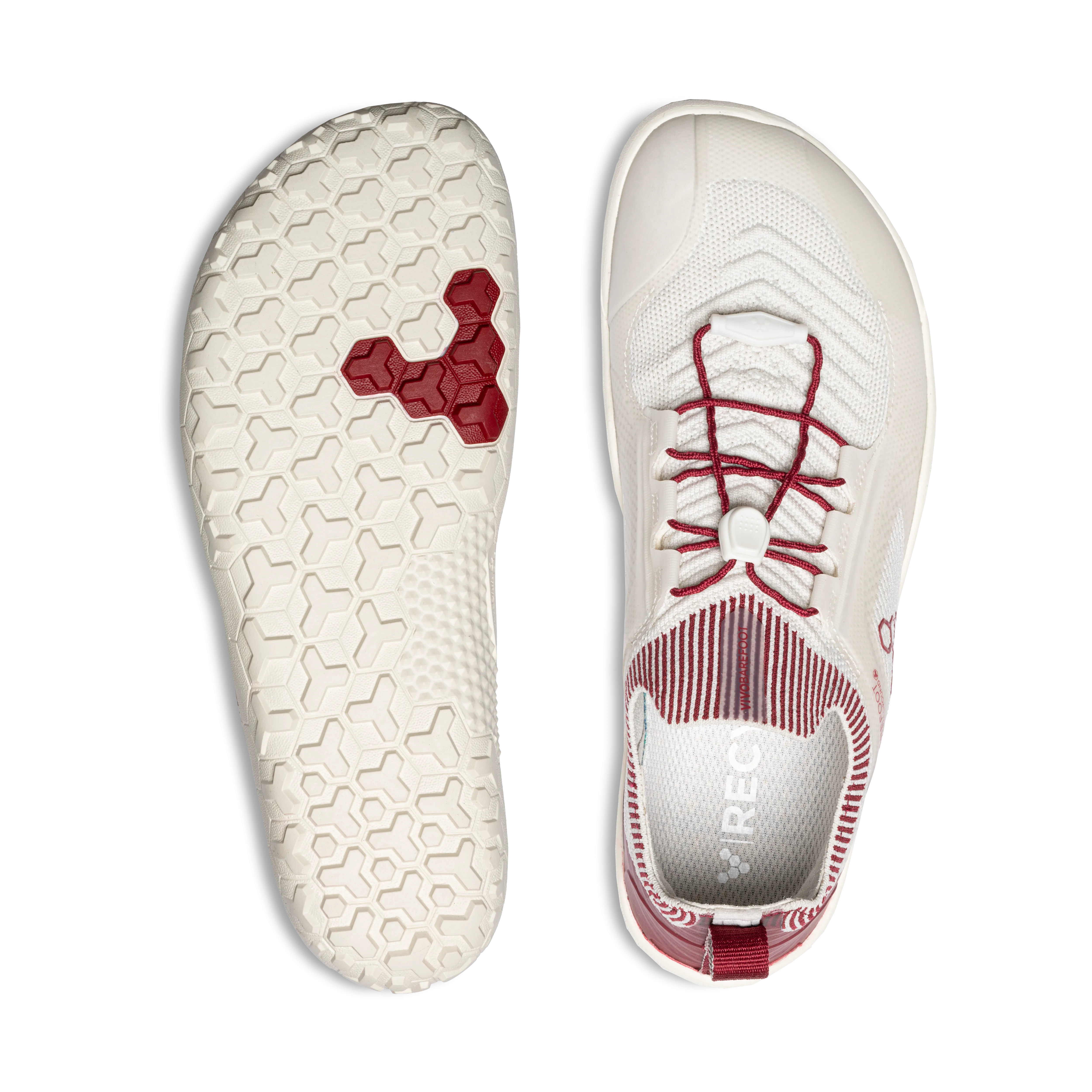 Vivobarefoot Primus Trail Knit FG Womens  Limestone/Rumba Red