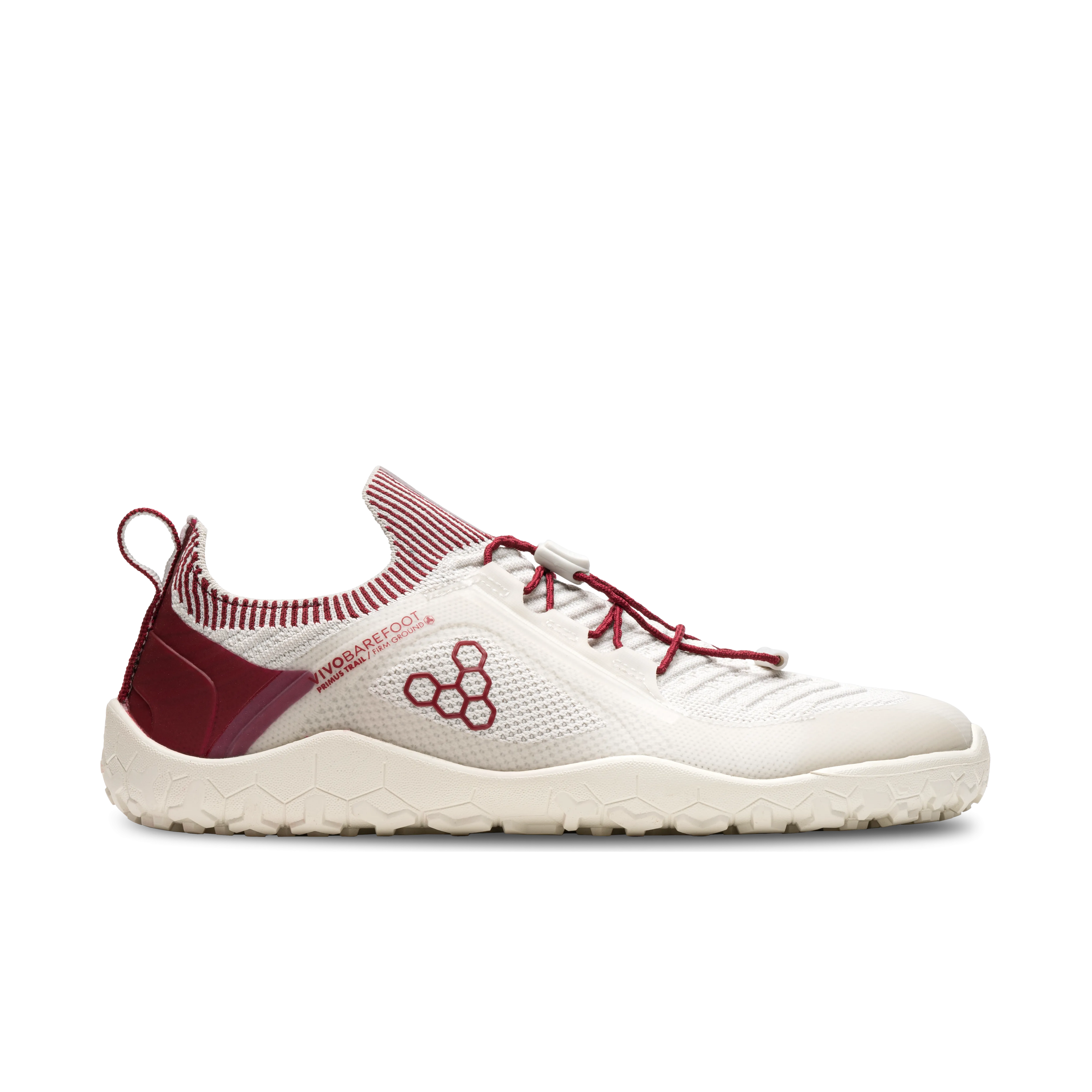 Vivobarefoot Primus Trail Knit FG Womens  Limestone/Rumba Red