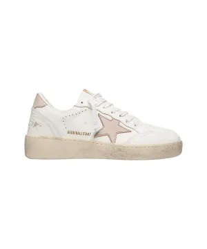 White Leather Sneakers With Distinctive Star Detail