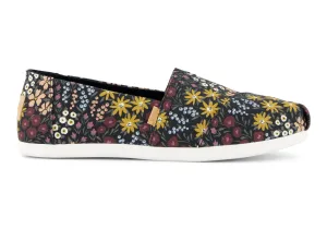 Women's Alpargata Classic - Black Wildflowers Toms
