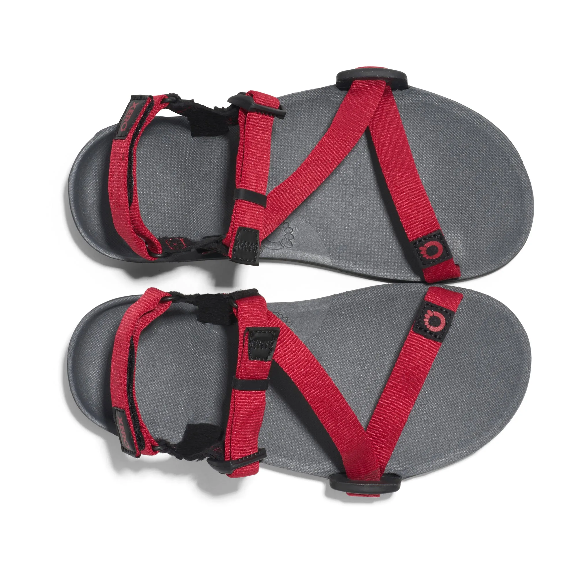 Xero Shoes Z-Trail Kids  Charcoal / Red Pepper