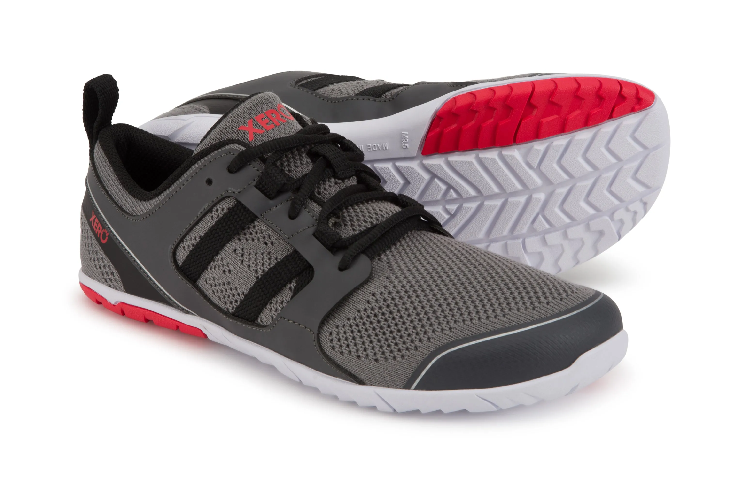 Xero Shoes Zelen Mens  Dark Gray / Red